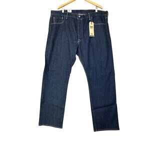 Levis 501 Original Jeans Mens 42x32 Dark Wash Blue Stretch NWT